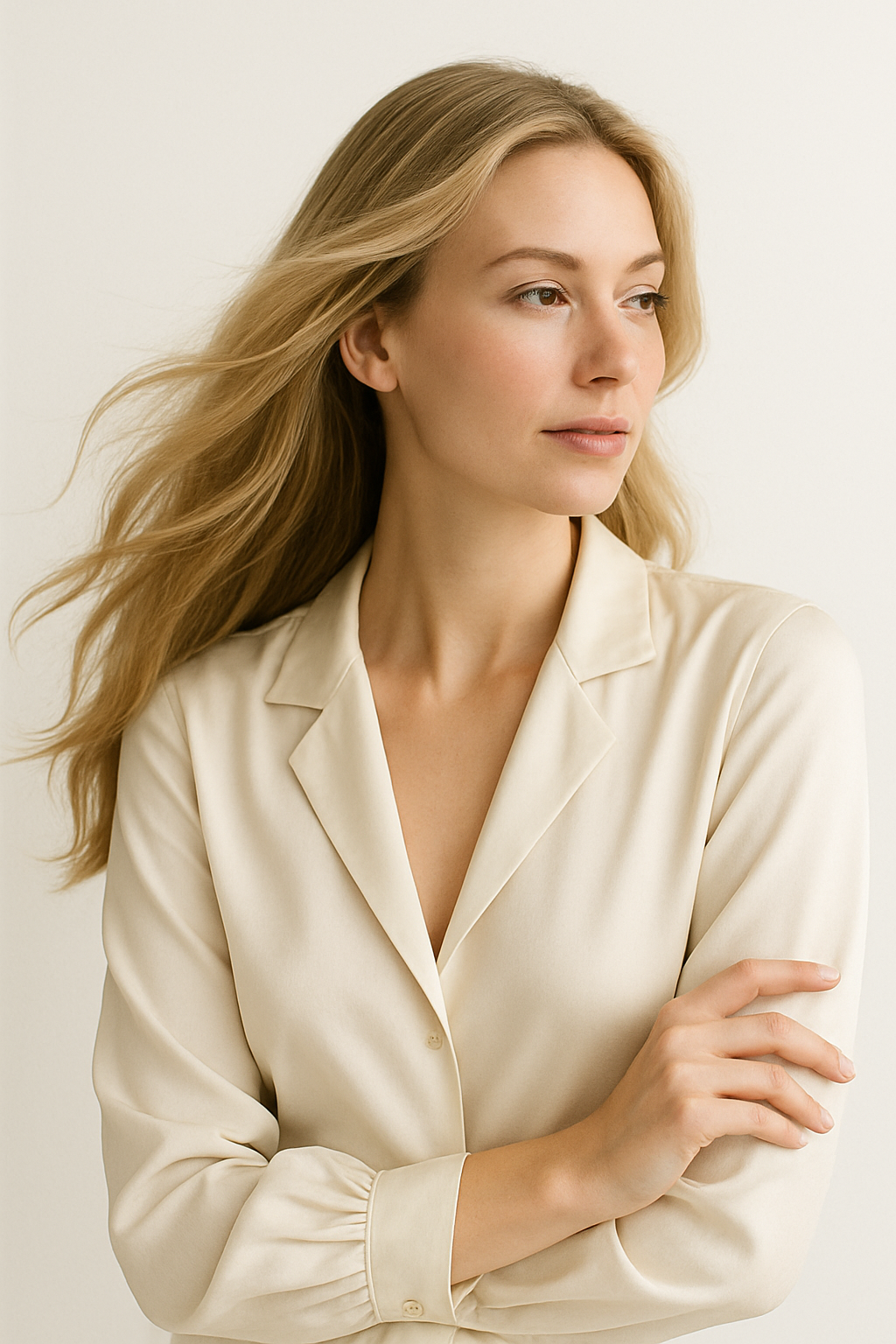 Woman with Alpine beauty products